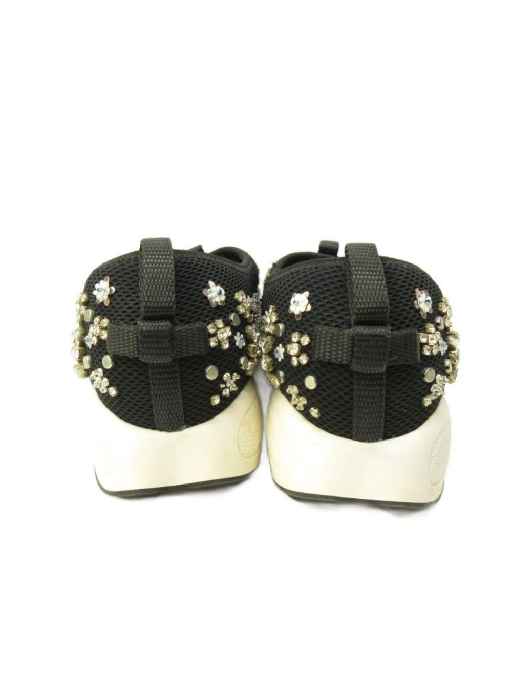 Dior Fusion Crystal Vision Sneakers Floral Applique Mesh Black 34 View 6